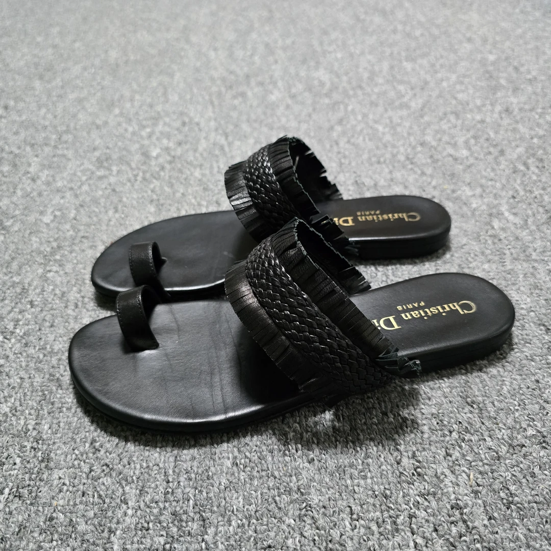 98新/35码/Dior/迪奥/套指平底复古拖鞋/BF00109