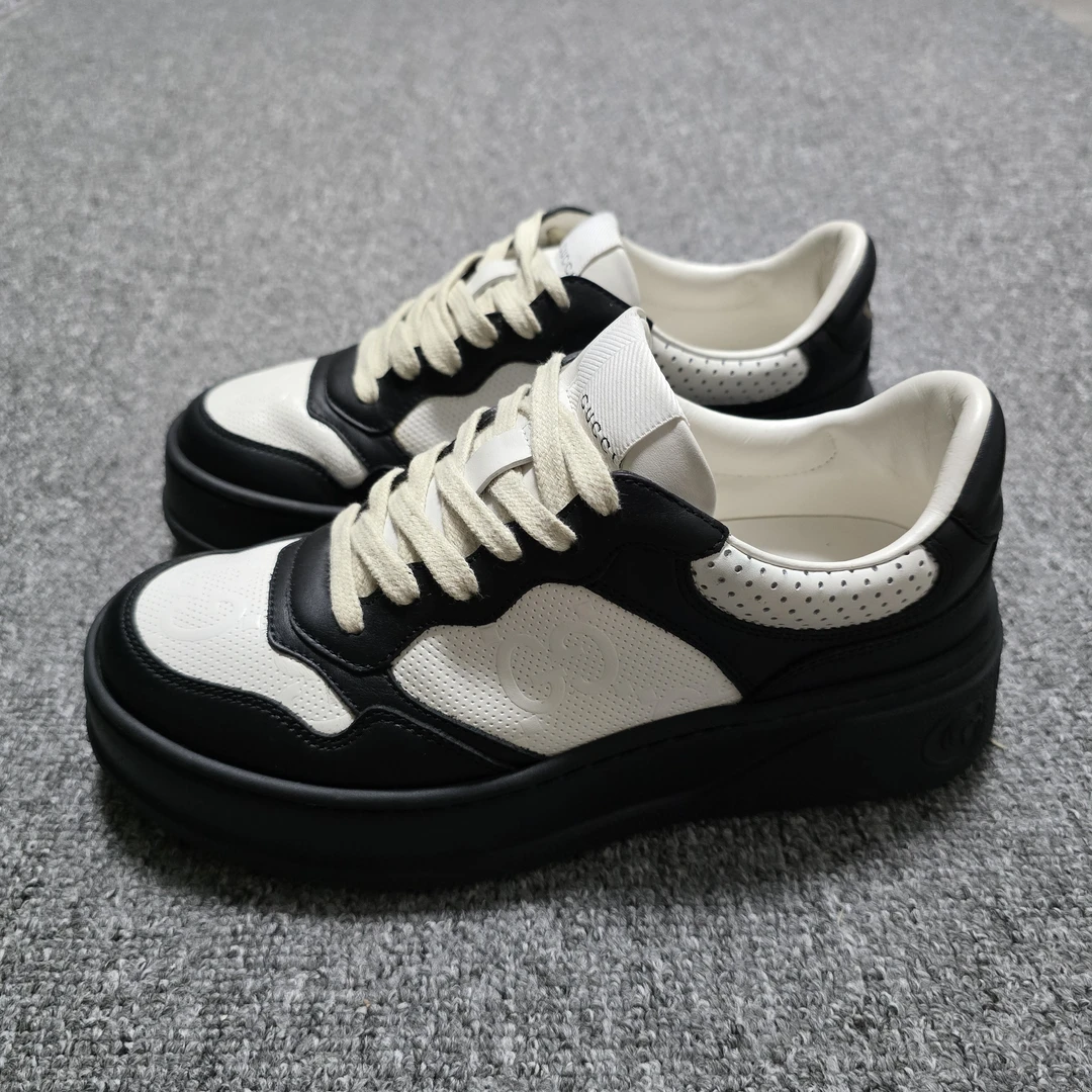 99新/36.5码/Gucci/古驰/黑白熊猫配色饼干鞋/BF00331