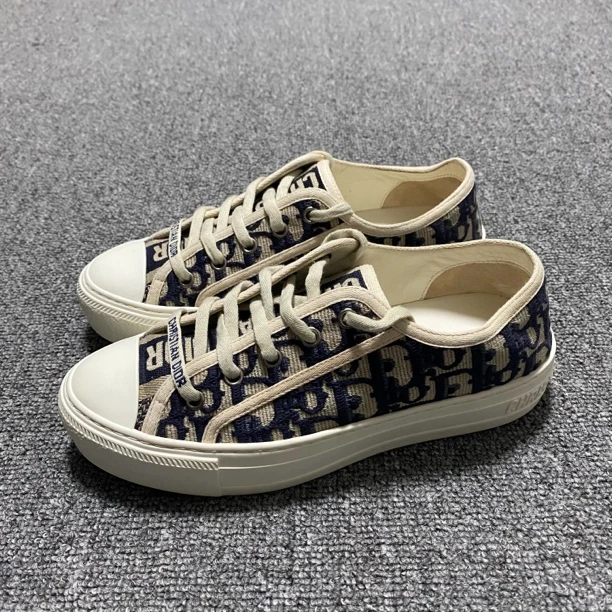 97新/36码/Dior/迪奥/蓝色老花满印板鞋/BF00683