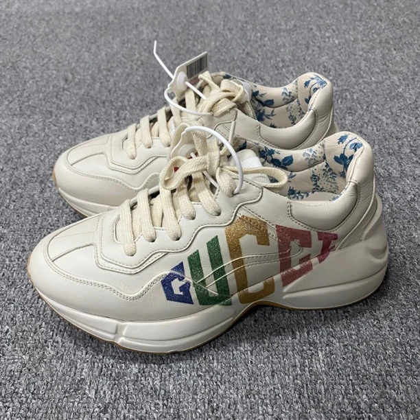 97新/35码/Gucci/古驰/彩色闪粉logo老爹鞋/BF00208