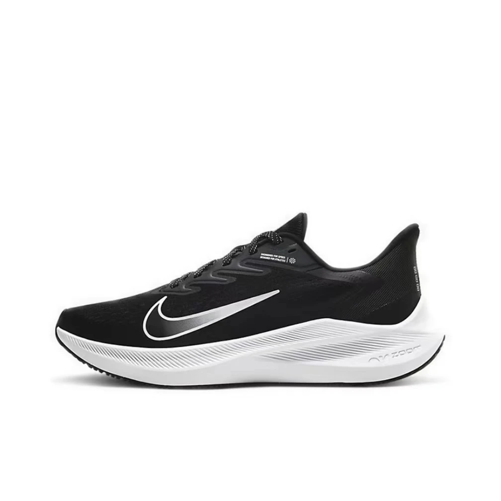 Nike Zoom Winfo 7日常跑专业透气低帮 跑步鞋女款黑白CJ0302-005