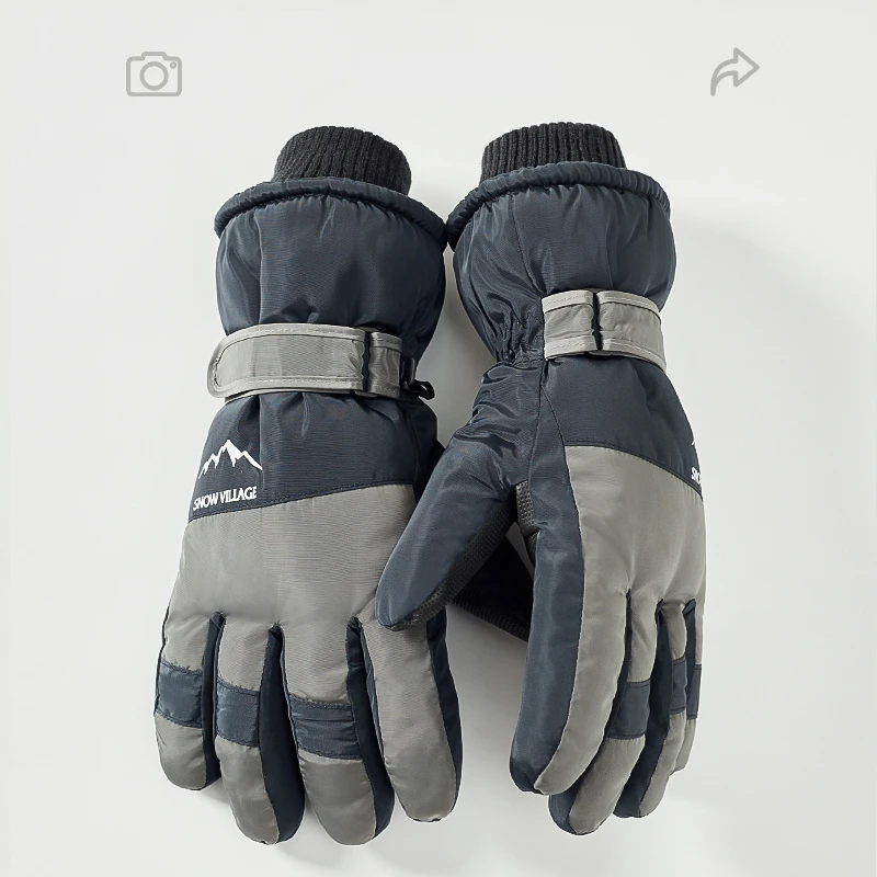 冬季男士户外摩托车骑行骑车加绒加厚保暖滑雪手套防水可触屏韩版