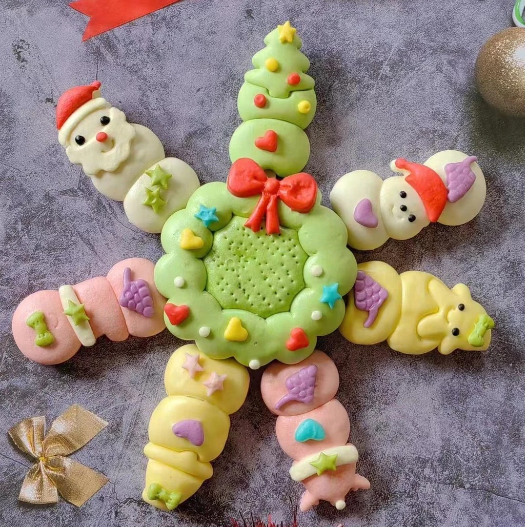 金穗朵圣诞卡通儿童饽饽礼盒