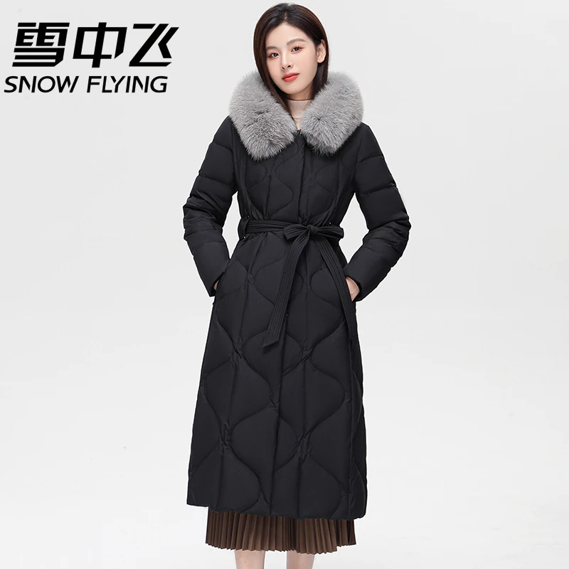 雪中飞羽绒服女中长款2025妈妈装新款爆款中年气质高端正品冬季H