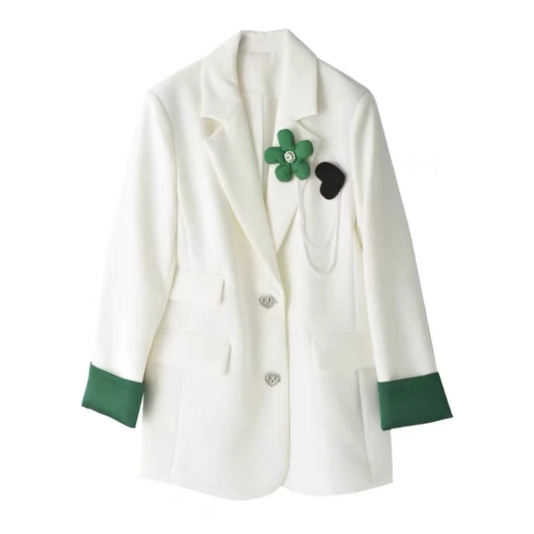 2211#【无花朵】2024新款时尚百搭气质西装外套