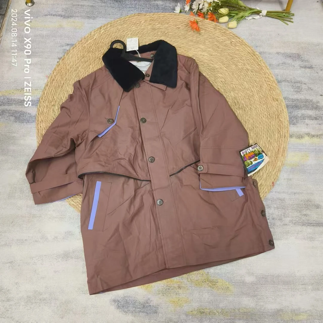 品牌剪标  7仓K2-5-1601款  黑色毛领子女士外套