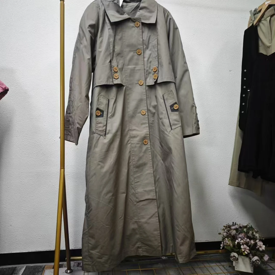 品牌剪标  8仓B8-7-2048款  灰色长款风衣外套