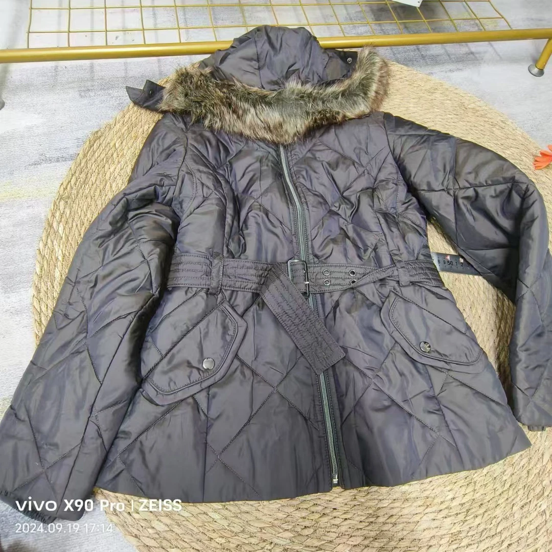 品牌剪标   样16  灰色连帽中长款外套