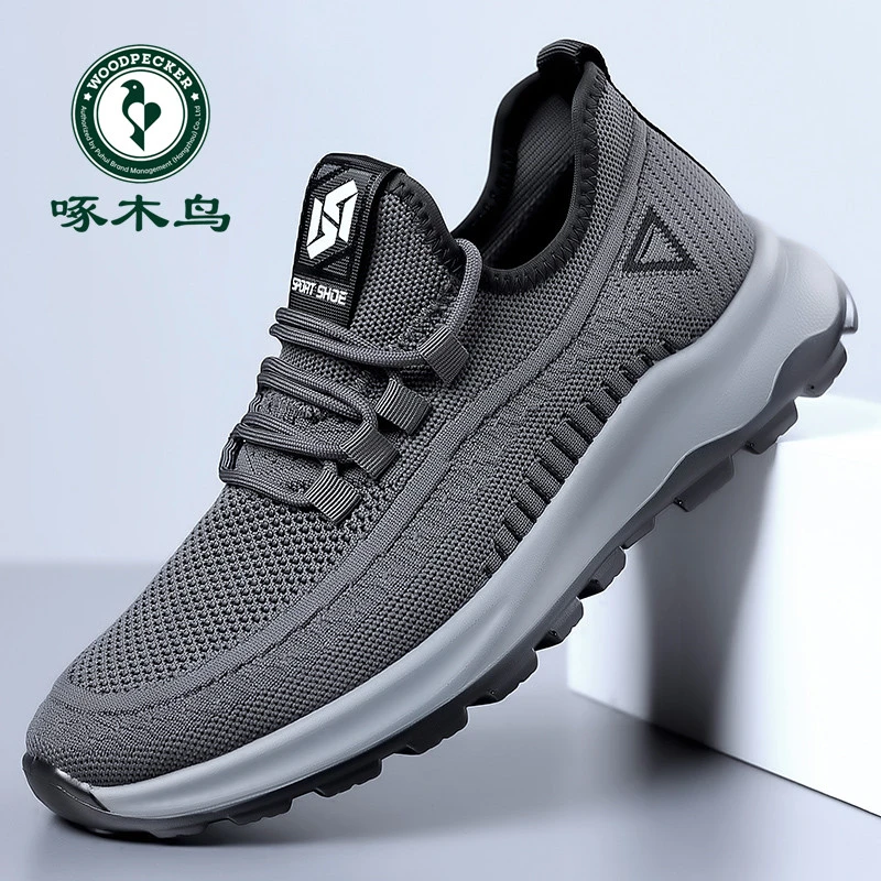 啄木鸟男鞋夏季新款软底运动休闲鞋子男百搭镂空透气网面鞋旅游鞋