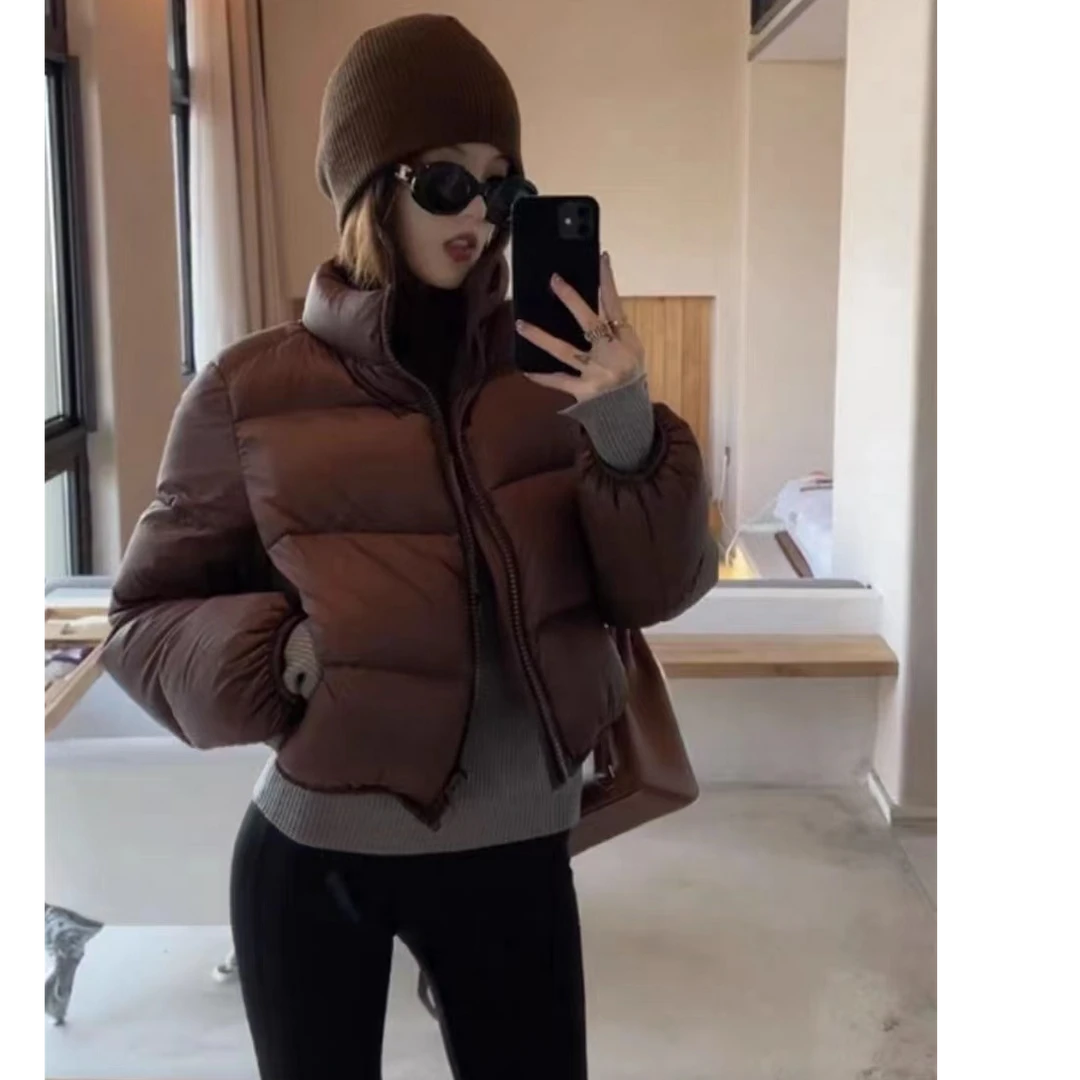 2024肯豆冬季新款时尚高腰立领短款羽绒服女装外套55009