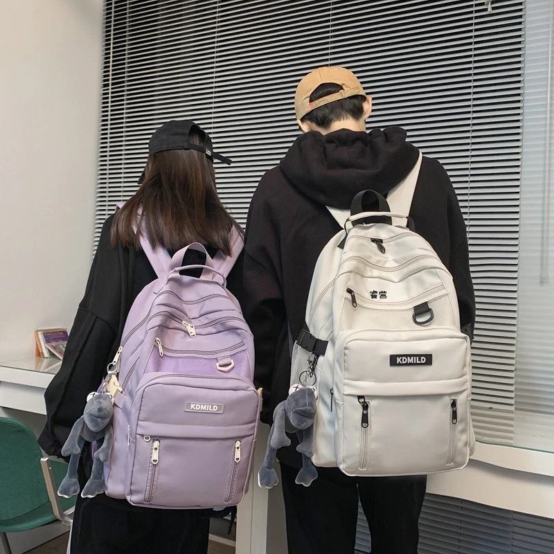 书包男ins韩版原宿ulzzang女高中大学生百搭大容量多层双肩包背包
