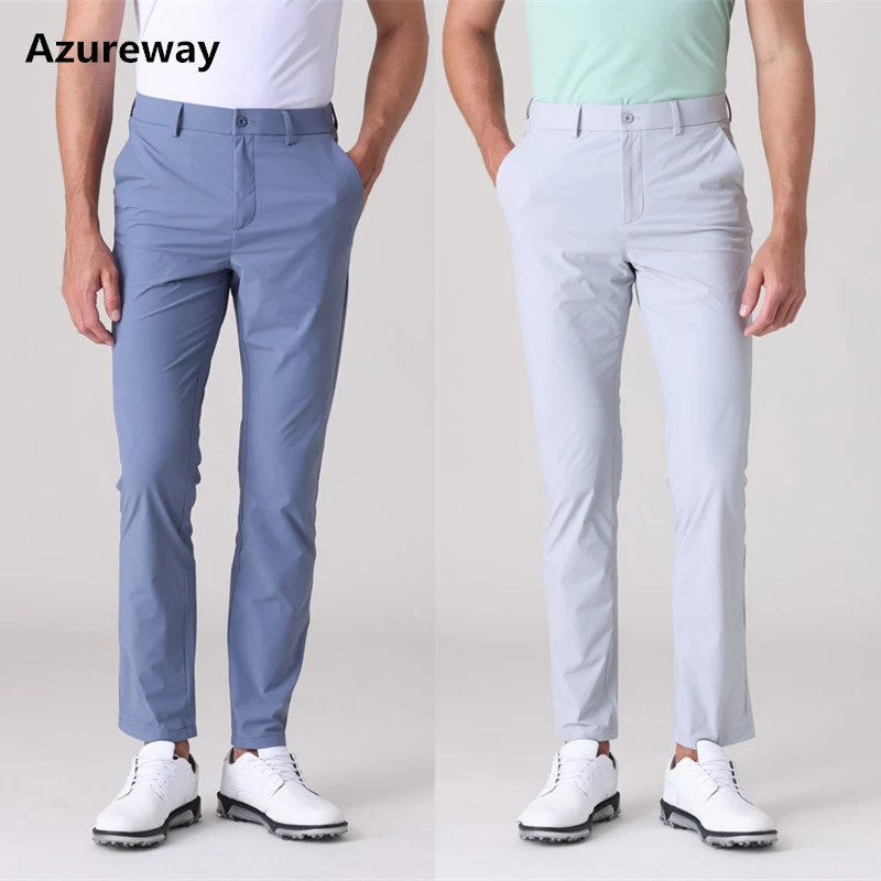 Azureway高尔夫松紧腰男长裤薄款速干高弹修身裤子GOLF运动球衣服