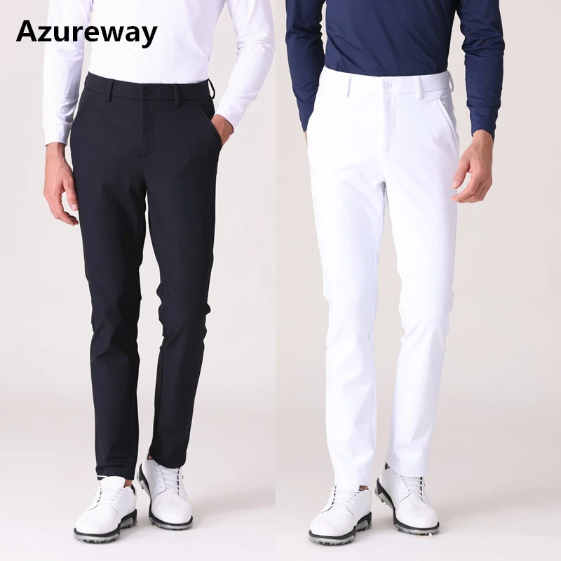 Azureway运动高尔夫男长裤新款速干弹力免烫松紧腰裤子GOLF球衣服