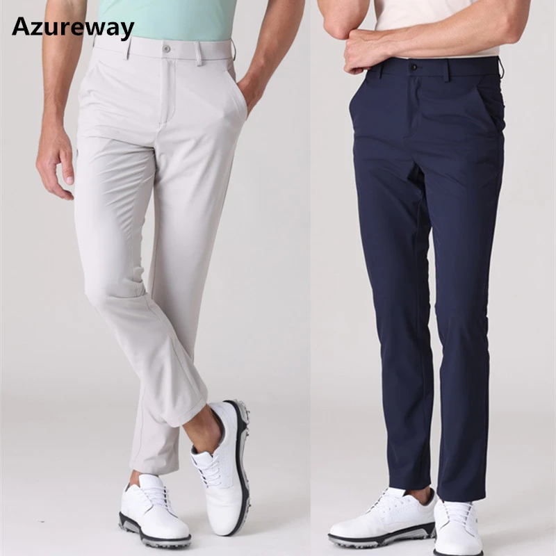 Azureway高尔夫男长裤子薄款透气速干弹力修身GOLF运动球裤时尚装