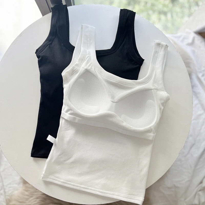 2025大U型露背小吊带背心女西装内搭夏季带胸垫美背文胸一体打底1