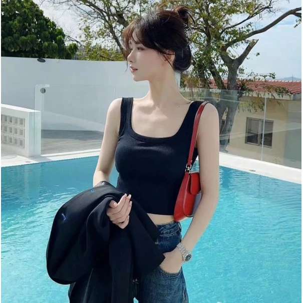 夏季美背显瘦正品升级固定杯垫二合一背心防走光吊带T恤上衣外穿