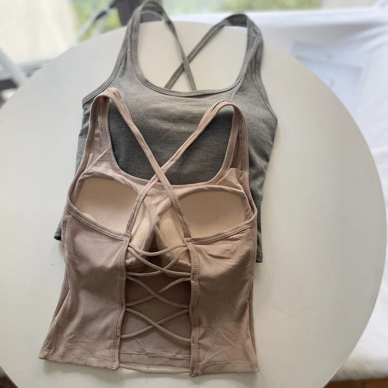 美背吊带背心女夏季抹胸防走光小胸聚拢带胸一体式内搭裹胸内衣