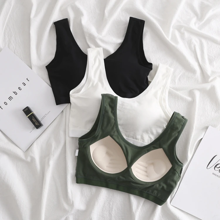 少女内衣小背心初中生高中生青春期女孩胸罩薄款棉无钢圈夏小吊带