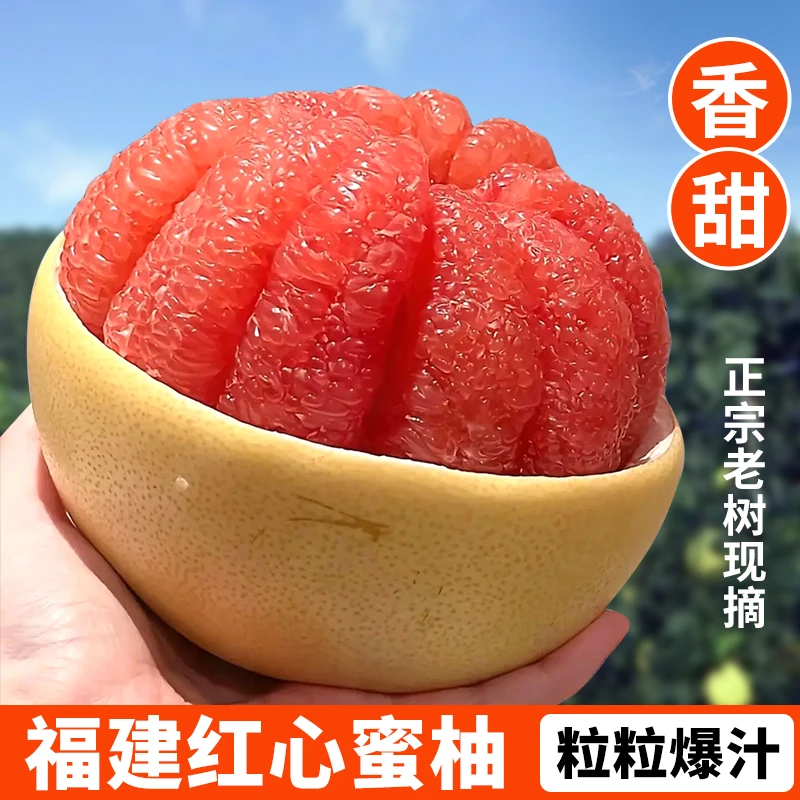 福建红心蜜柚2/3粒 净重4.5/9斤 新鲜水果(江西福建多仓发货)