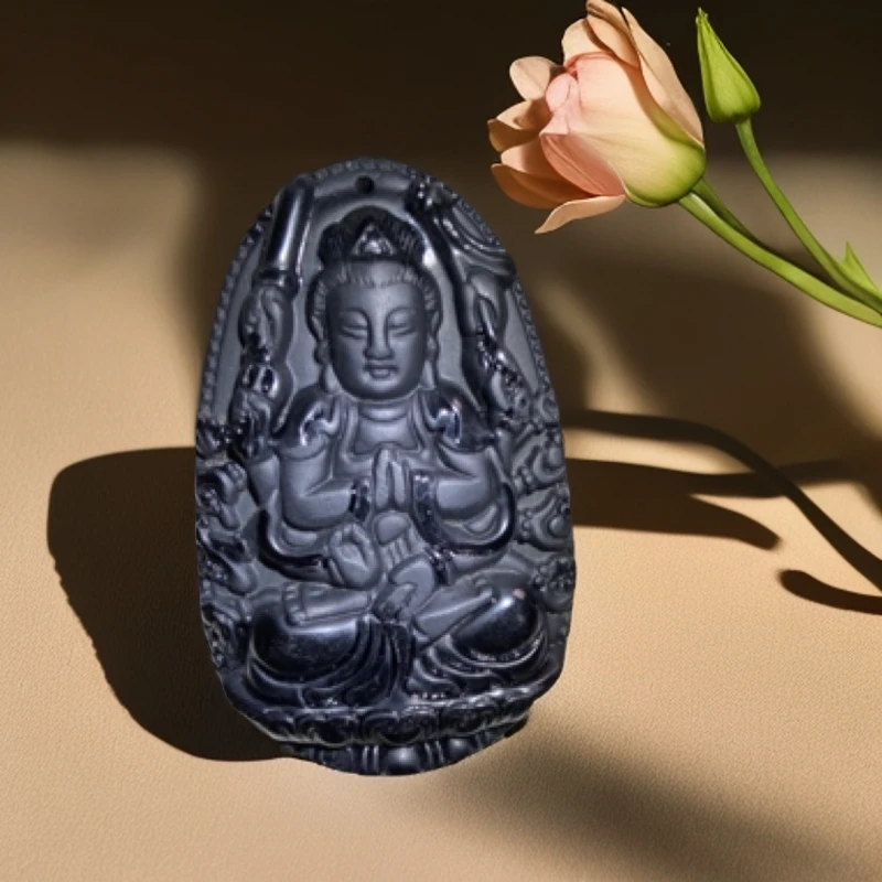 黑曜石 千手观音  挂件