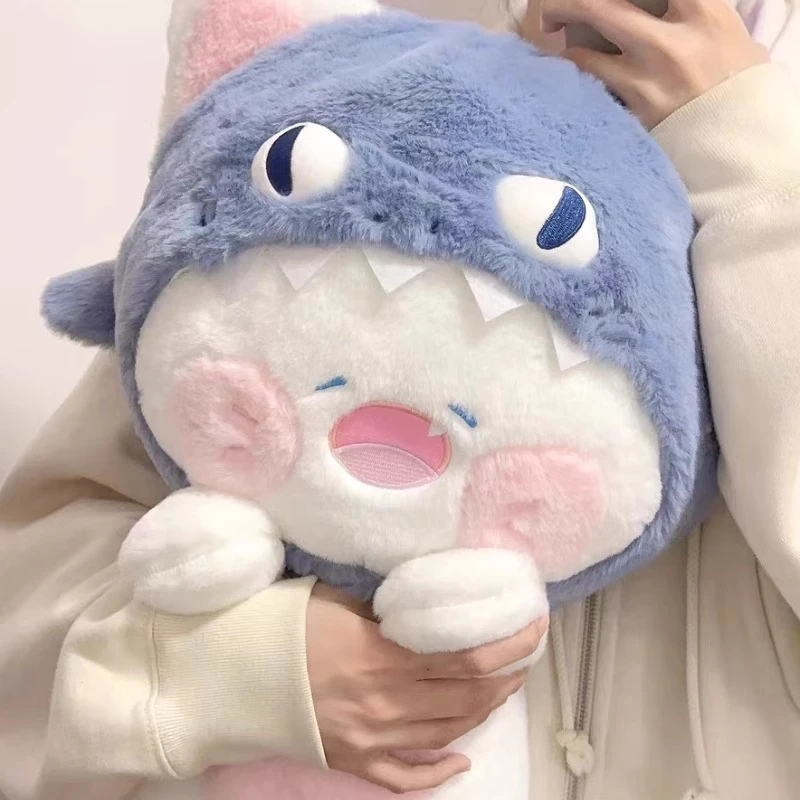鲨猫毛绒玩具公仔小猫咪玩偶抱枕可爱女生生日礼物儿童鲨鱼猫布娃