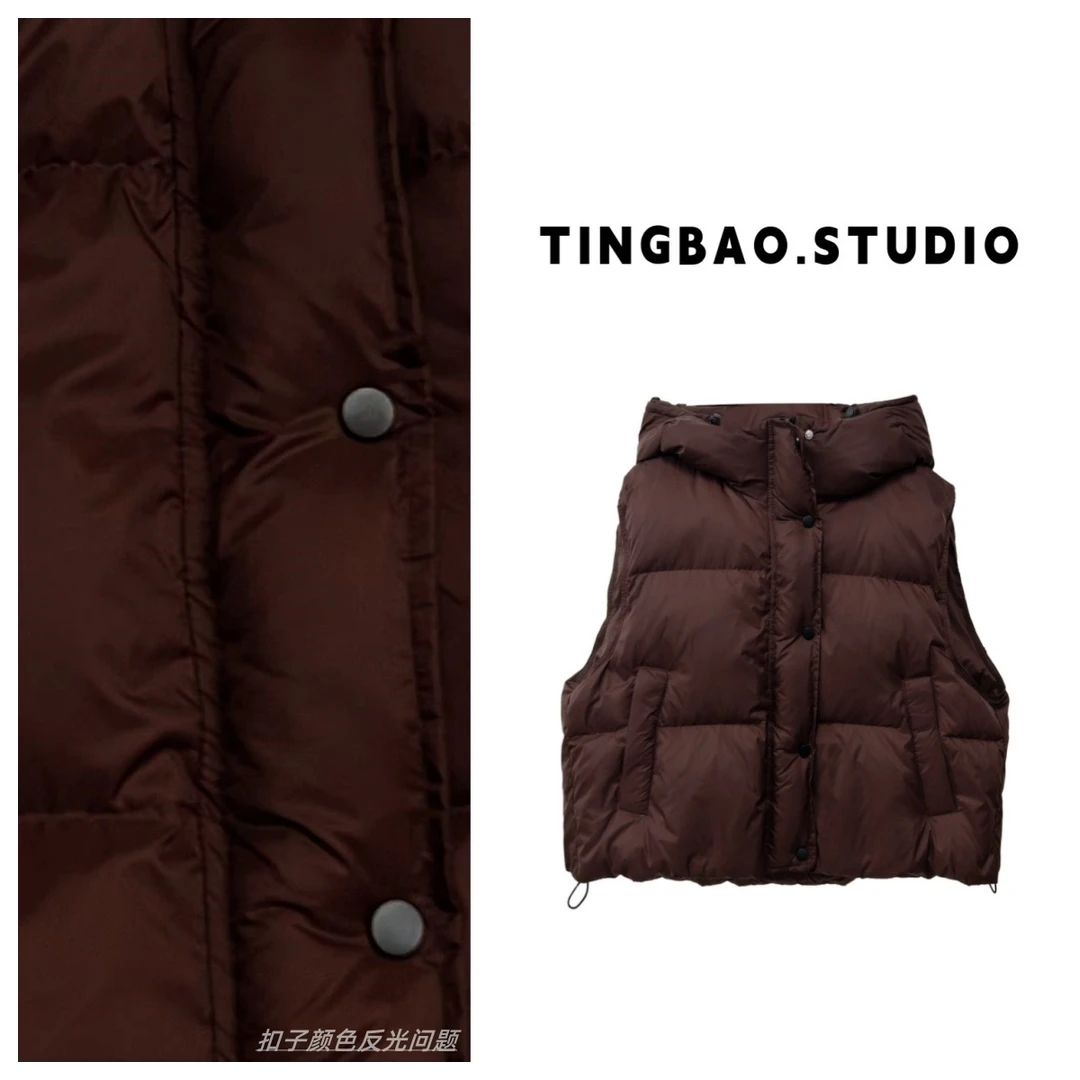 【初冬】 韩系连帽时尚无袖羽绒马甲001