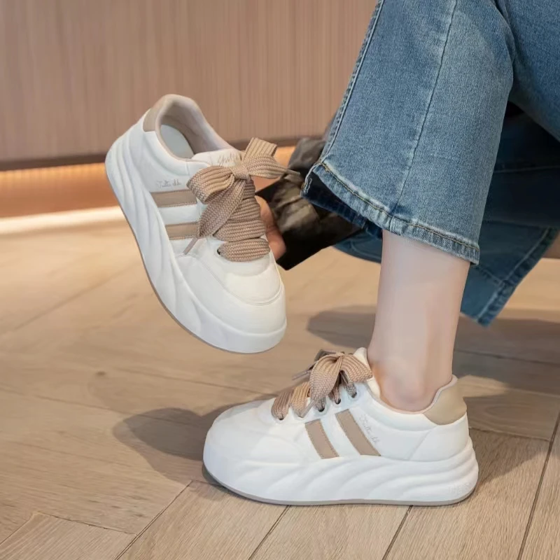 9655-56真皮面包鞋休闲运动时尚厚底韩版圆头秋季