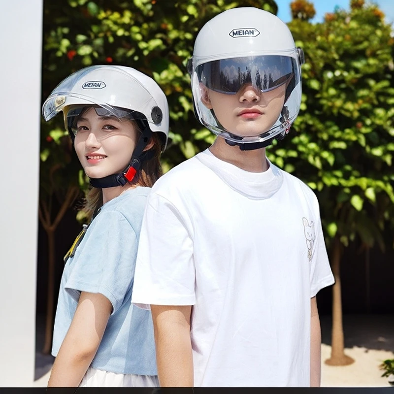 厂家直发电动车头盔3C认证男女四季通用双镜片电瓶摩托车骑行头盔