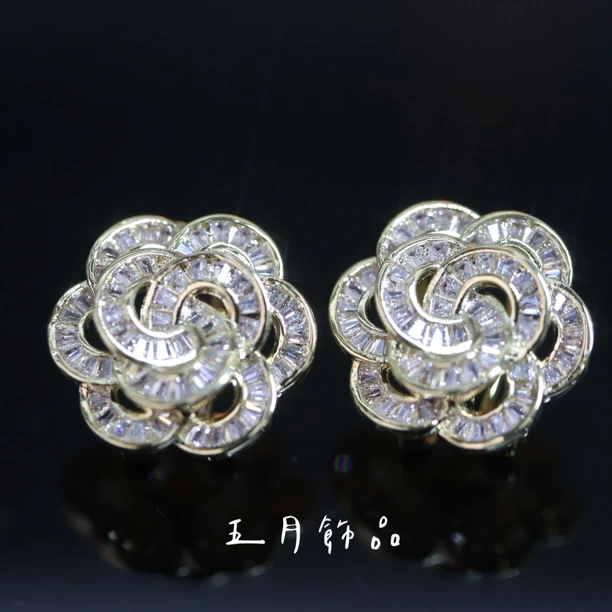 铜合金耳饰 轻奢小香风名媛气质耳扣款耳钉