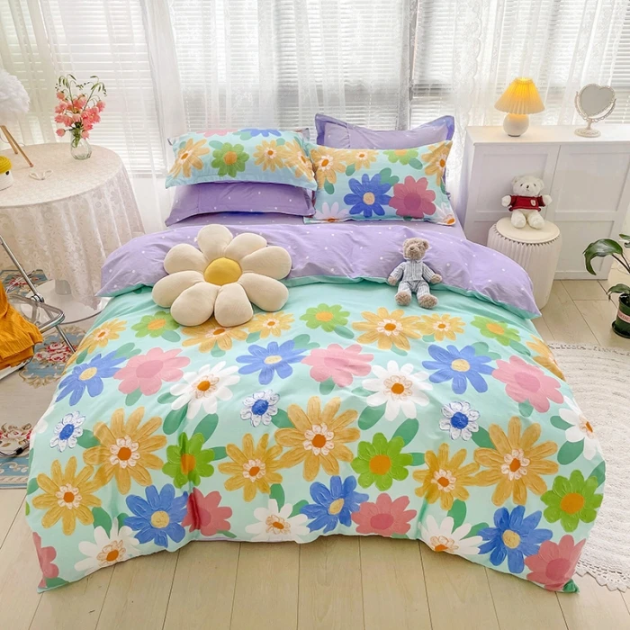 纯棉四件套双面加厚斜纹床单被套床上用品双人单人学生宿舍三件套