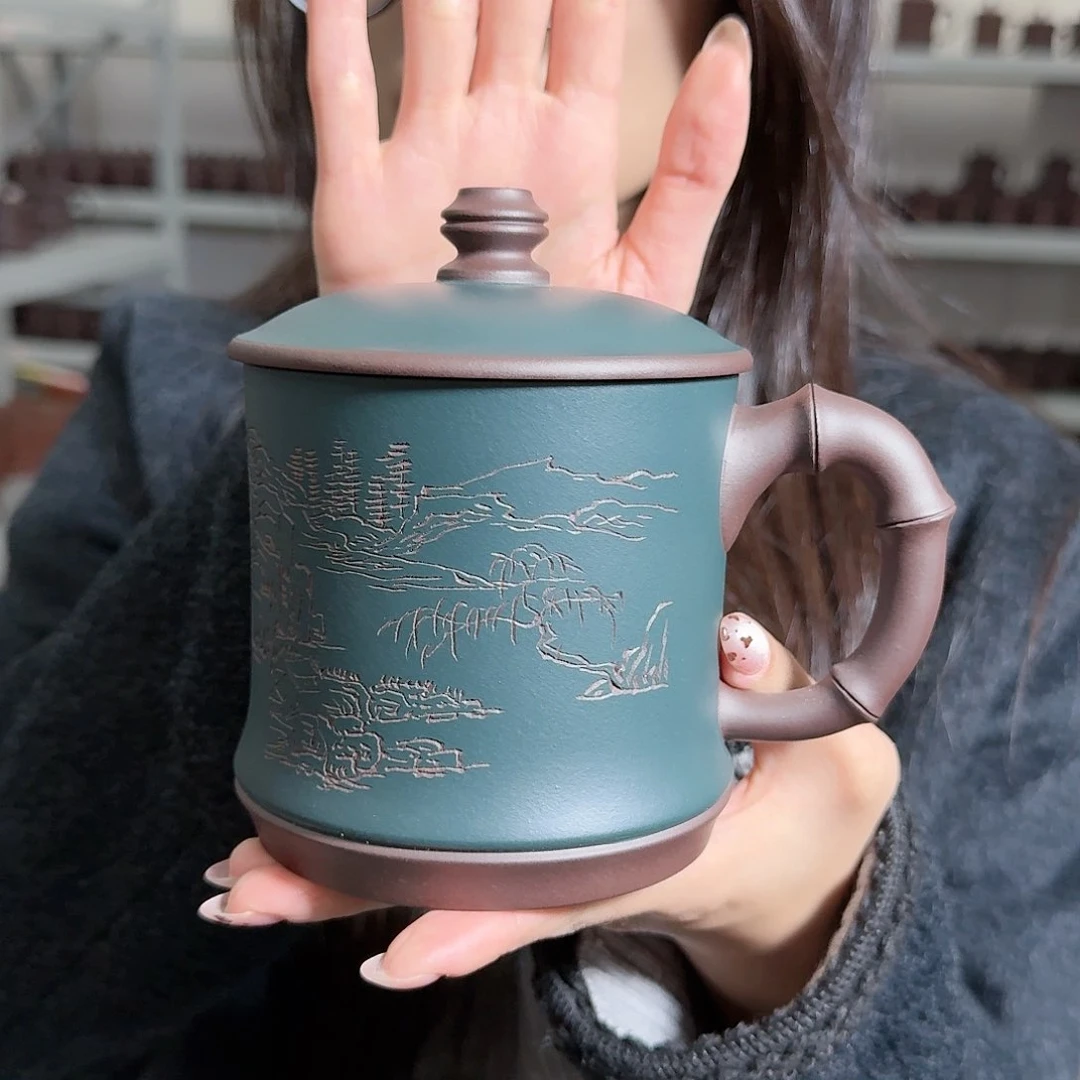 紫砂茶杯宜兴紫砂盖杯家用