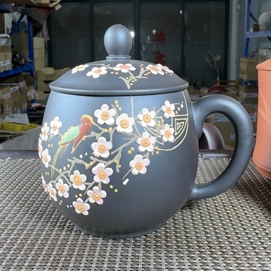 紫砂茶杯宜兴紫砂盖杯家用