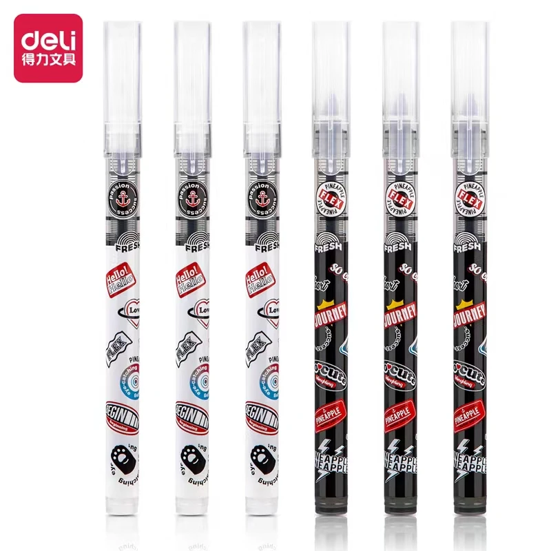 Deli/得力S876直液式走珠笔0.5mm全针管（黑索引）