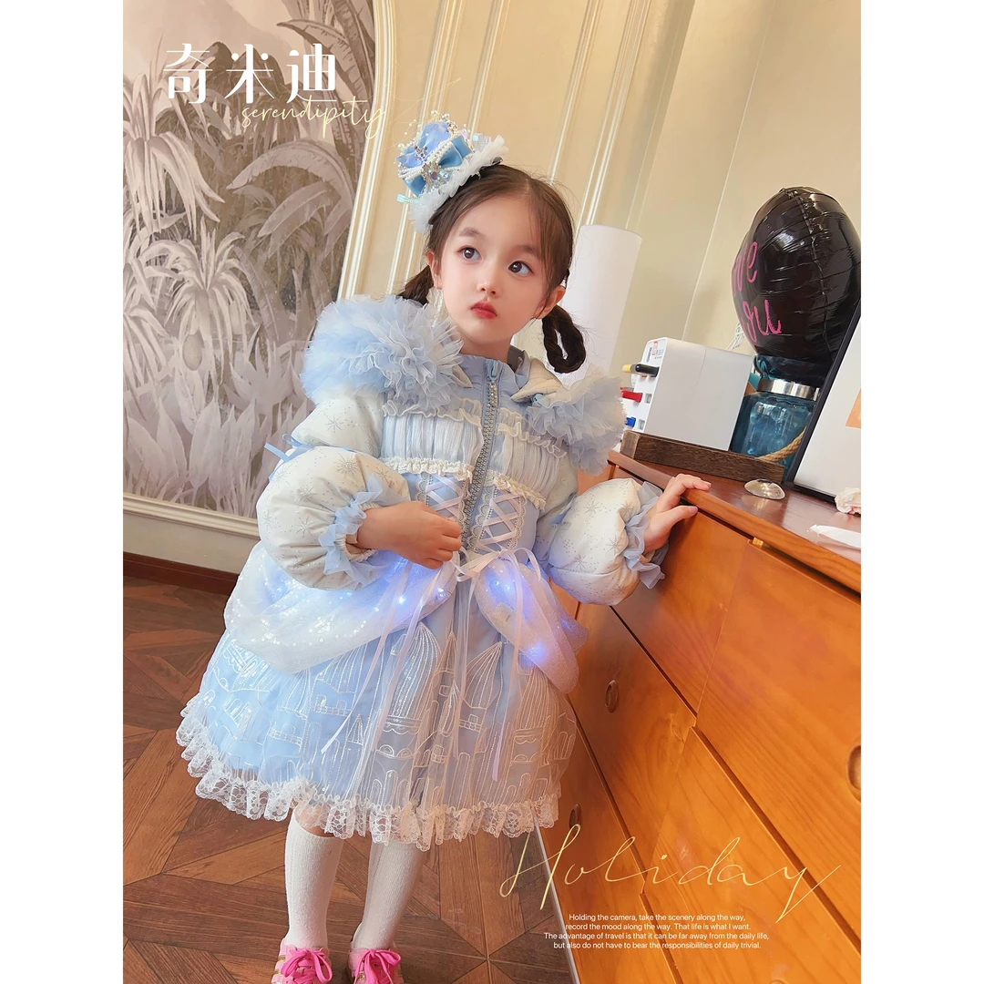 【现货】奇米迪女童公主羽绒服加厚2023冬装洋气儿童保暖外套48001