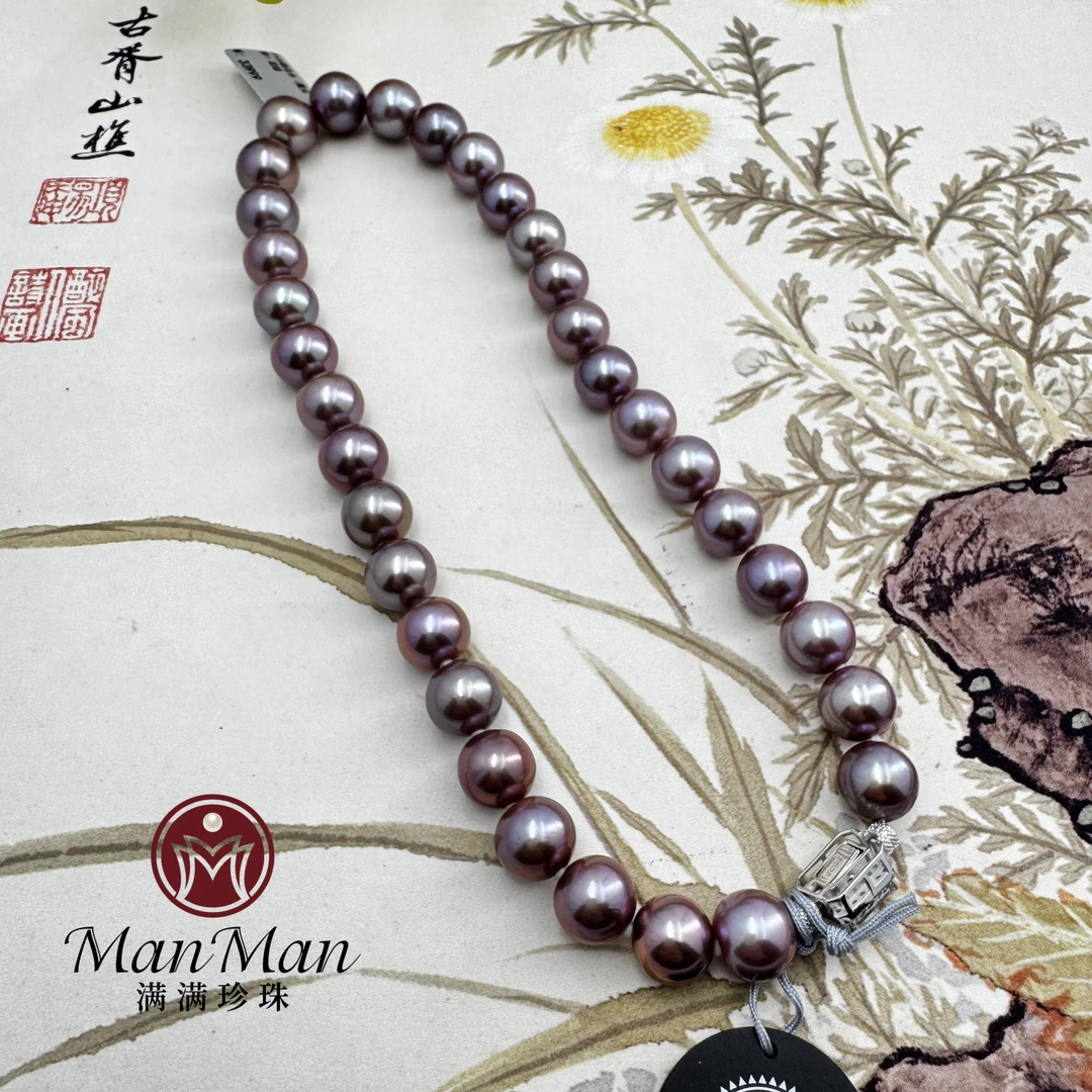 【满满珍珠】淡水珍珠（戴安娜）项链S925银 12-14mm x915约30克