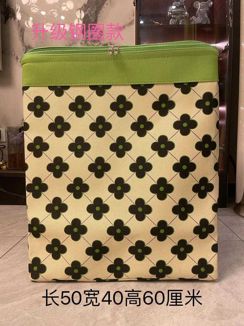 120升【双拉链升级钢圈款】衣服被子可折叠大容量搬家袋防潮收纳筐