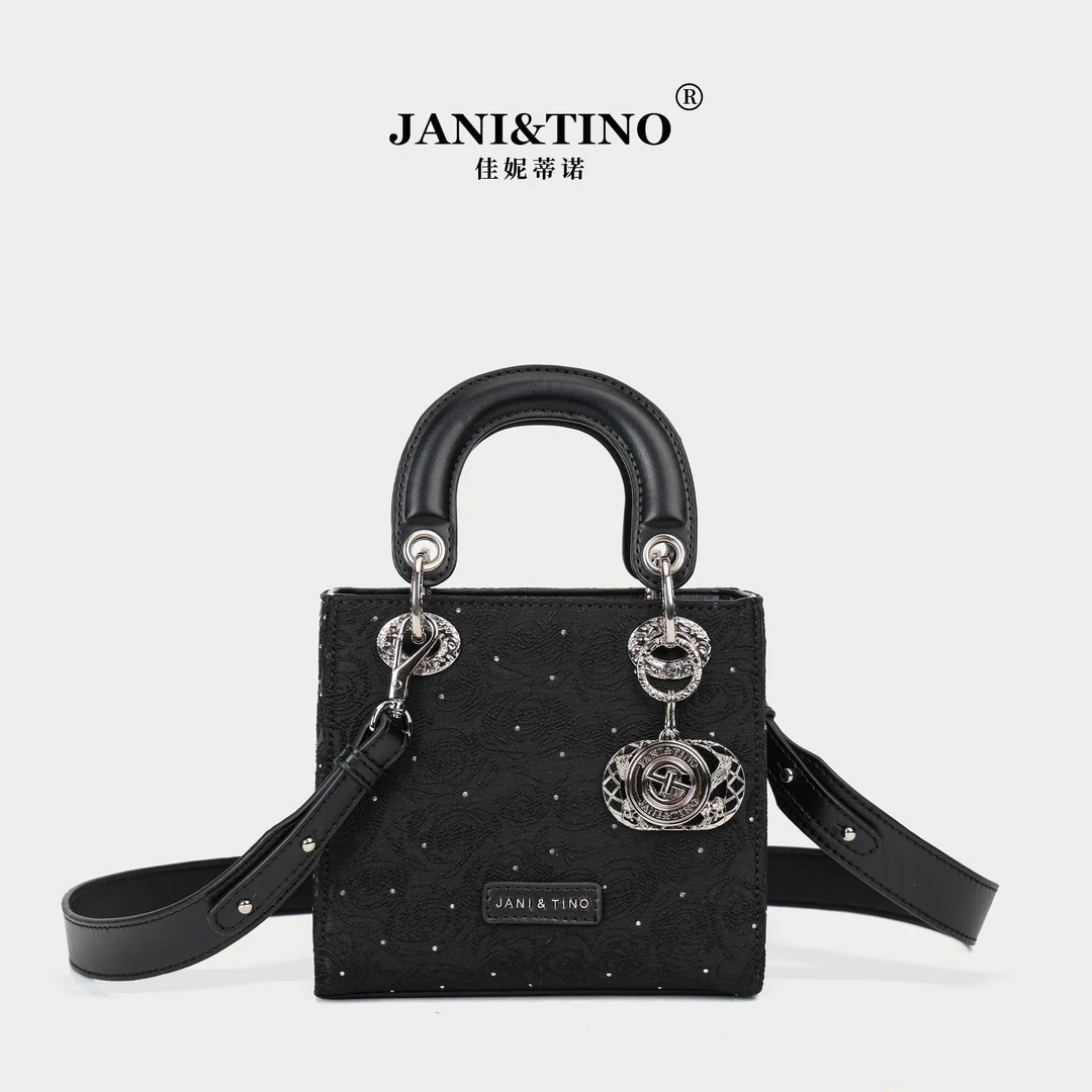 JANITINO/佳妮蒂诺姗姗家新款百搭小众女士手提贵妇包2834玫瑰花