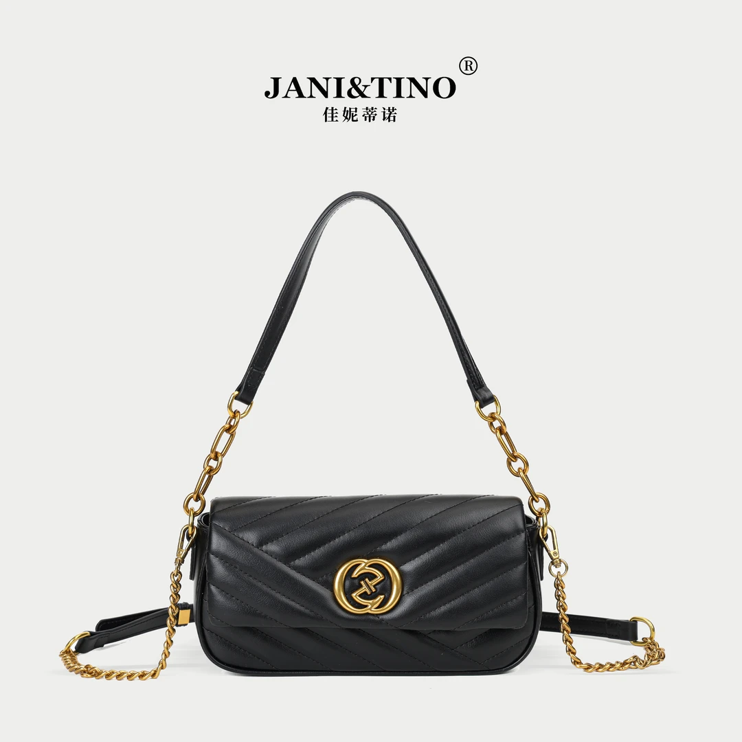 JANITINO/佳妮蒂诺【大发专属】新款百搭小众女士斜跨包3629绣线