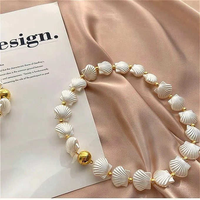 贝壳珍珠形状窗帘绑带轻奢高档一对纱帘法式磁吸扣束带