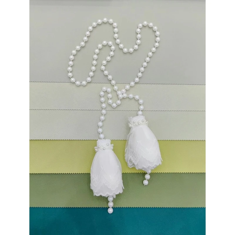 沐润窗饰新款仙女蕾丝绑带窗帘珍珠绑绳绑纱装饰扎带