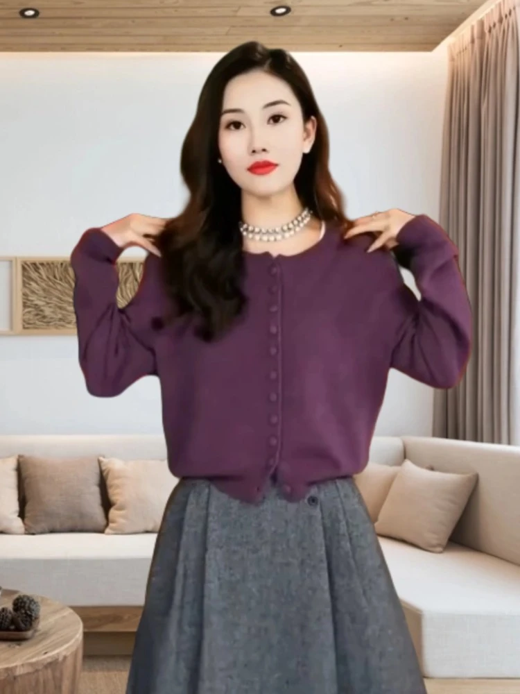 气质时尚高档显瘦打底上衣女2025年秋冬休闲风减龄中年针织衫