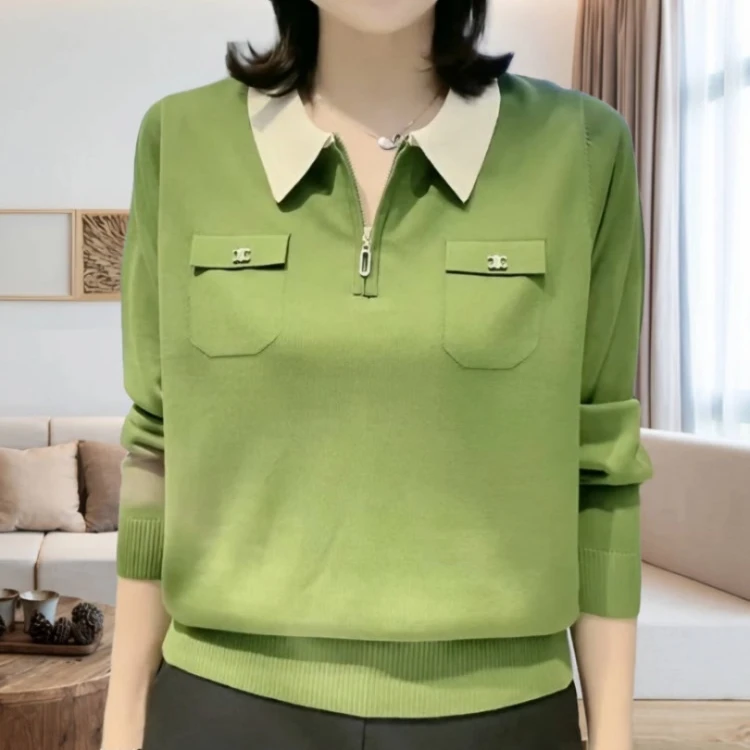 妈妈秋装针织衫女2024新款时尚气质减龄遮肉洋气长袖上衣女