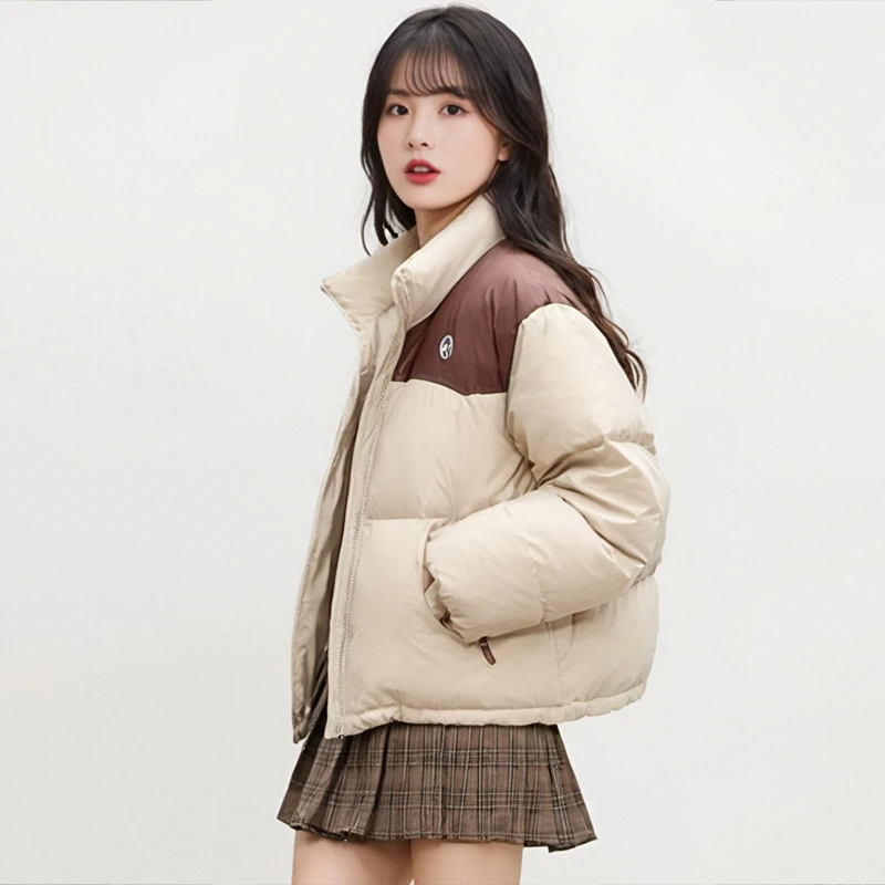 羽绒服女短款冬季新品韩版女士白鸭绒大码显瘦立领加厚面包服