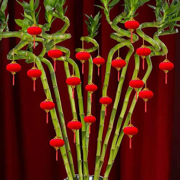 盆景庭院绿植装饰植绒小灯笼昔年小灯笼春节喜庆用品布置小灯笼