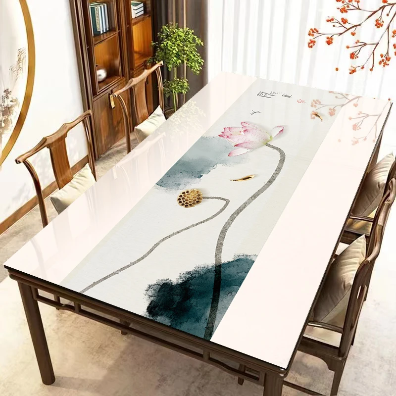 PVC桌布防水防油新中式家用推荐网红垫软玻璃餐桌垫高档茶几垫子