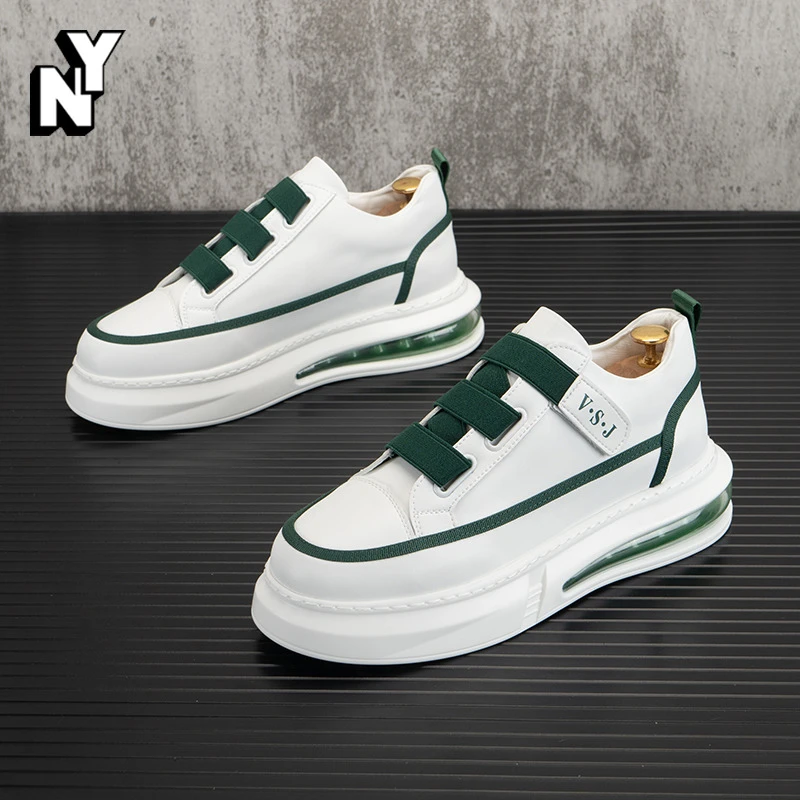 NY潮牌贝壳头男鞋2025年新款时尚透气小白鞋厚底增高阿甘鞋ins潮