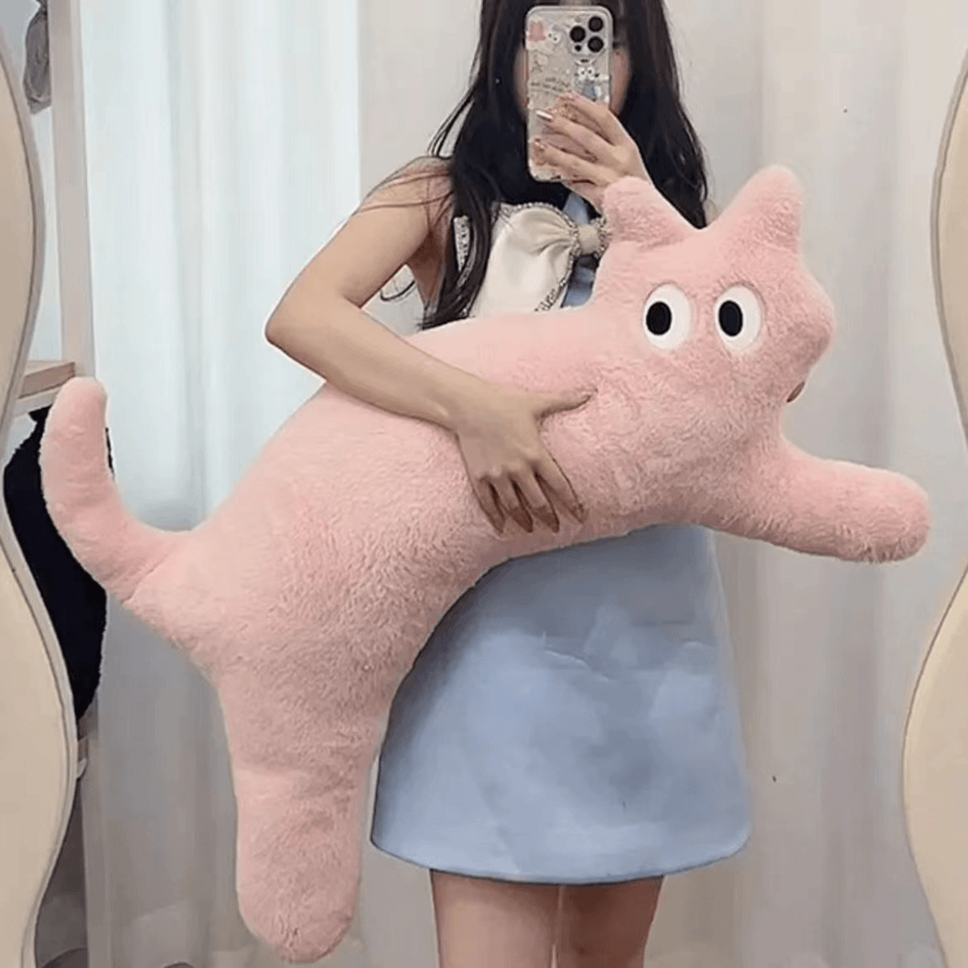 可爱多巴胺猫咪公仔毛绒玩具长条玩偶女生睡觉抱枕送女生生日礼物