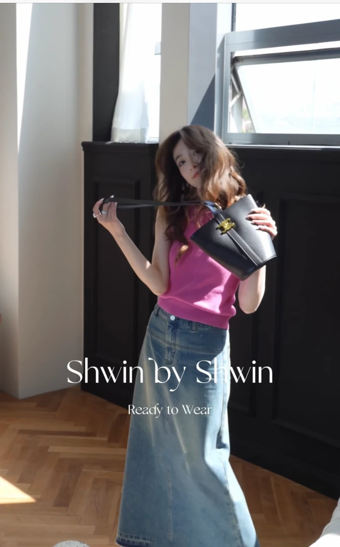 2024新款早秋冬港风做旧牛仔裙半身裙高A字裙针织衫裙子搭上衣