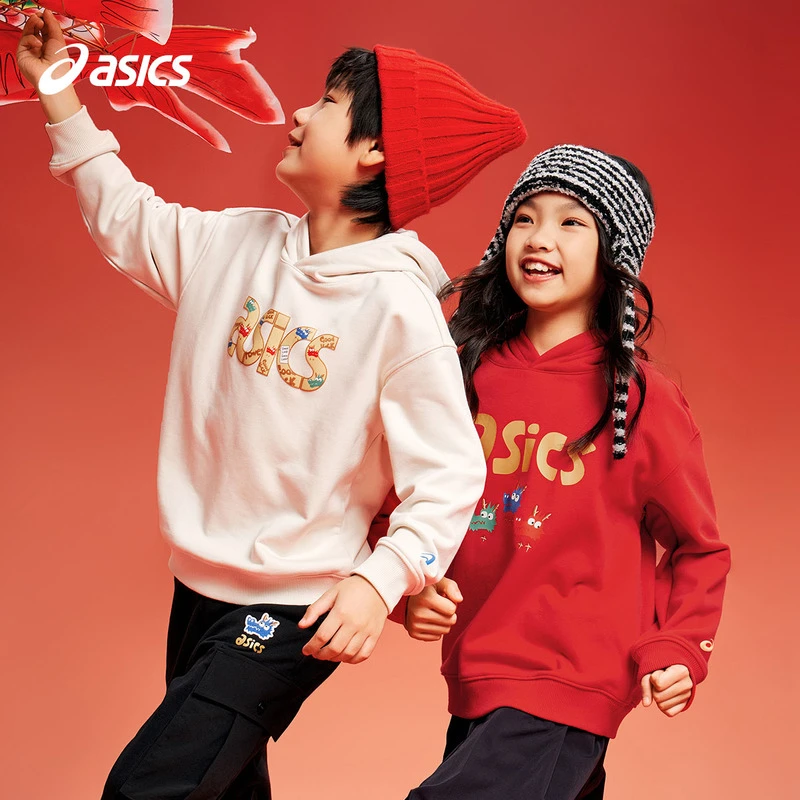 【吴尊女儿同款】Asics亚瑟士儿童2024萌娃拜年服卫衣331241213013