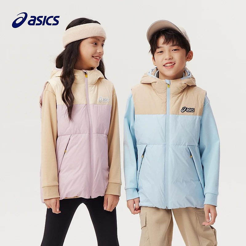 【商场同款】Asics/亚瑟士童装羽绒马甲2024年秋冬款334241013048